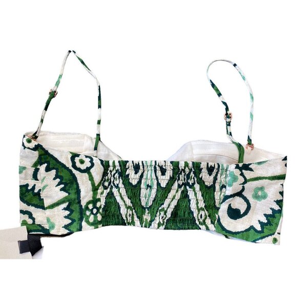 JOHANNA ORTIZ Sz 0 nature Crop Top Bra Tank Basil Green Pearl White New - Picture 4 of 6